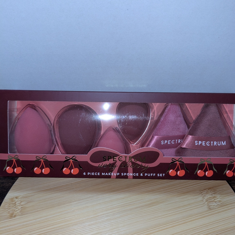 Spectrum Collection- Very Cherry- 6-Piece Makeup Sponge & Puff Set- vegan